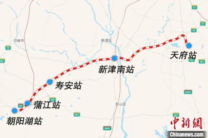 成都鐵路樞紐天府至朝陽湖段線路圖?！?guó)鐵集團(tuán)供圖