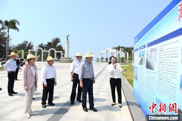 圖為蔡達(dá)峰一行了解北海銀灘景區(qū)改造提升工程情況。　林浩 攝