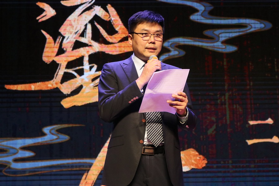 北京外國(guó)語(yǔ)大學(xué)黨委常委、副校長(zhǎng)趙剛在活動(dòng)現(xiàn)場(chǎng)講話。主辦方供圖