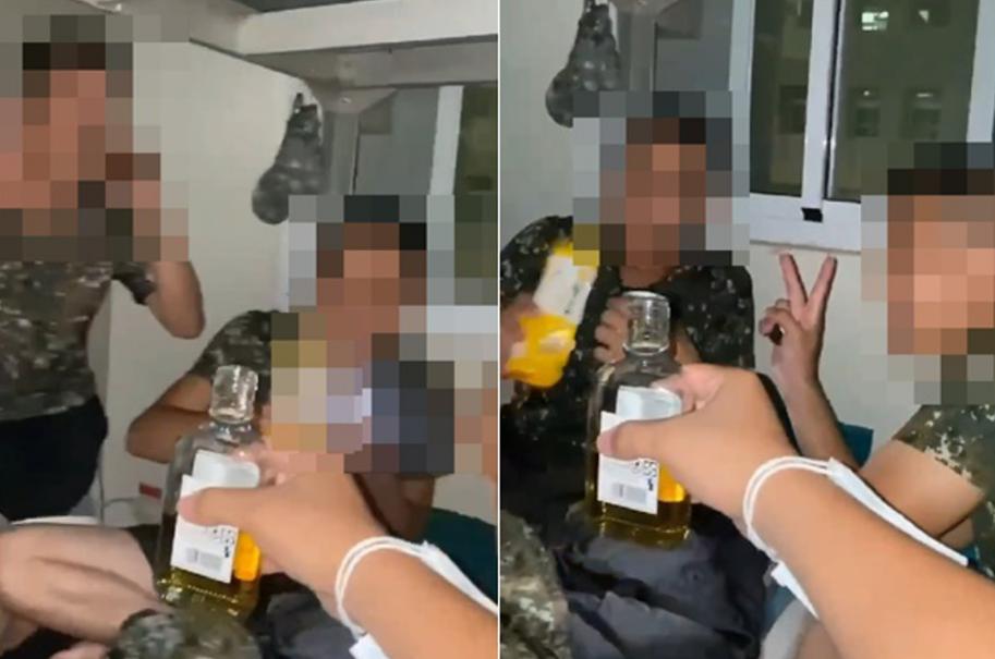 臺(tái)軍在宿舍開“飲酒趴”。圖片來源：臺(tái)灣“中時(shí)新聞網(wǎng)”。