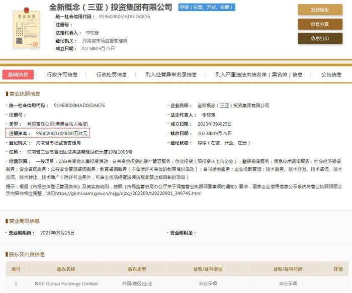 國家企業(yè)信用信息公示系統(tǒng)截圖。