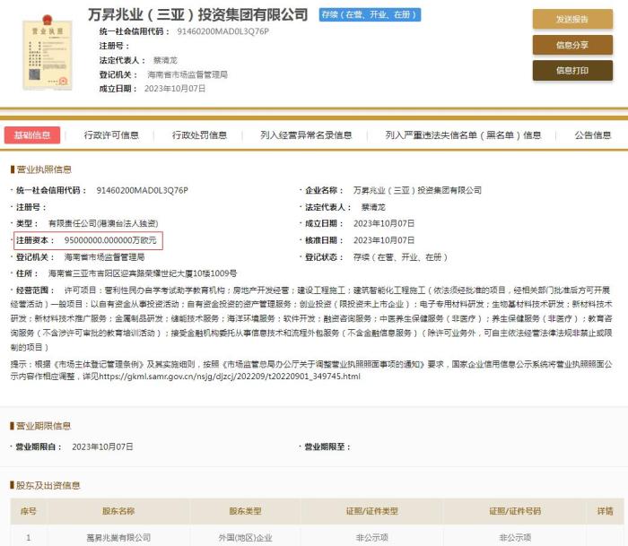 國家企業(yè)信用信息公示系統(tǒng)截圖。