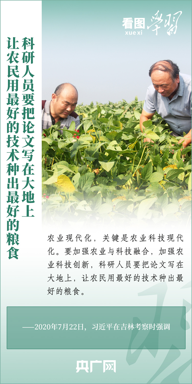 看圖學(xué)習(xí)丨推廣良田、良種、良法、良機(jī) 給農(nóng)業(yè)現(xiàn)代化插上科技的翅膀