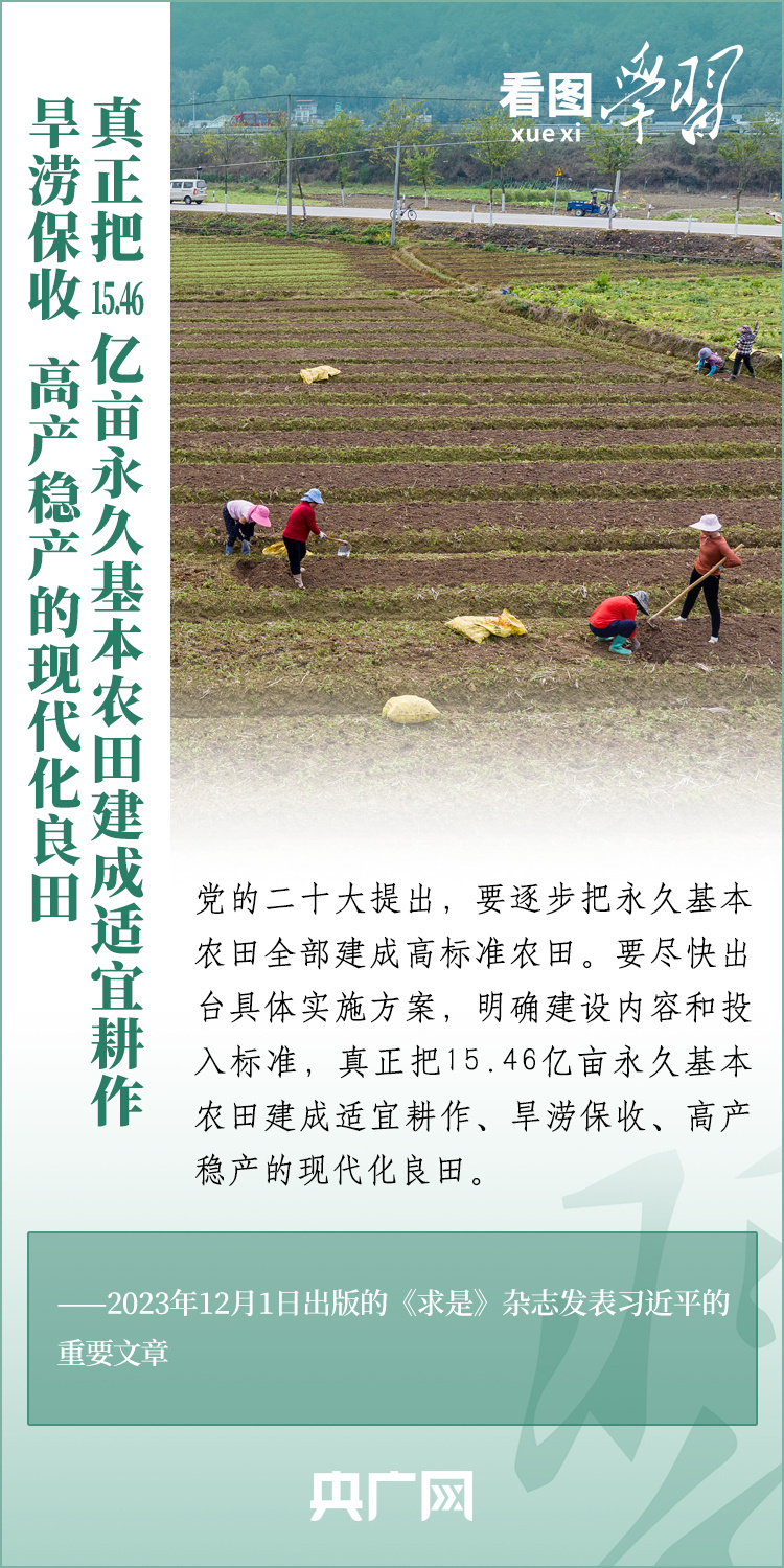 看圖學(xué)習(xí)丨推廣良田、良種、良法、良機(jī) 給農(nóng)業(yè)現(xiàn)代化插上科技的翅膀