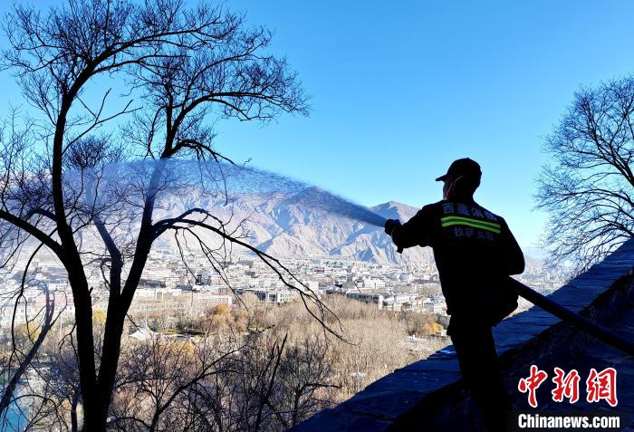 12月6日，布達(dá)拉宮消防救援大隊(duì)在布達(dá)拉宮山體林草區(qū)域開(kāi)展?jié)窕ぷ?。　劉?攝