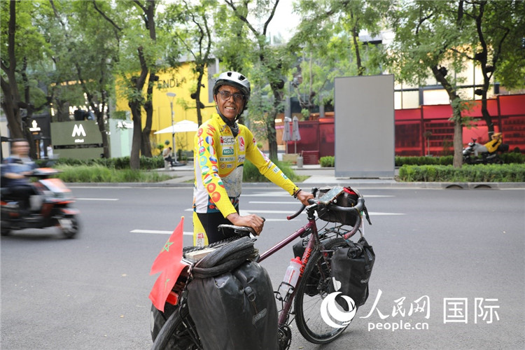 摩洛哥自行車運動員卡里姆·穆斯塔。人民網(wǎng)記者 翟轉(zhuǎn)麗攝