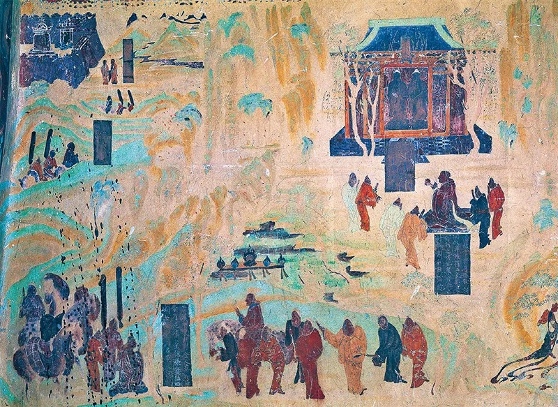 圖為莫高窟第323窟《張騫出使西域圖》。敦煌研究院供圖