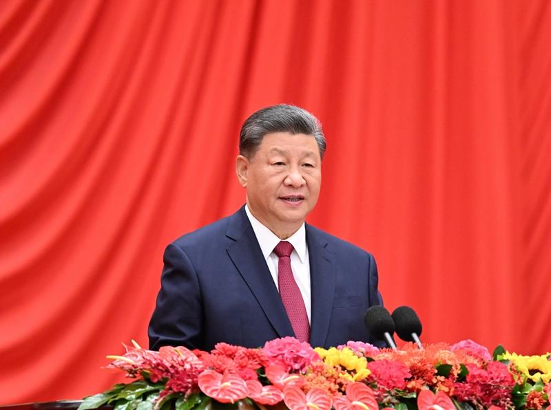 △2024年9月30日，慶祝中華人民共和國成立75周年招待會(huì)在北京人民大會(huì)堂隆重舉行。習(xí)近平總書記出席招待會(huì)并發(fā)表重要講話。
