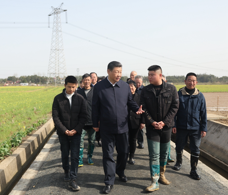 2024年3月19日，習近平總書記在湖南常德港中坪村考察。