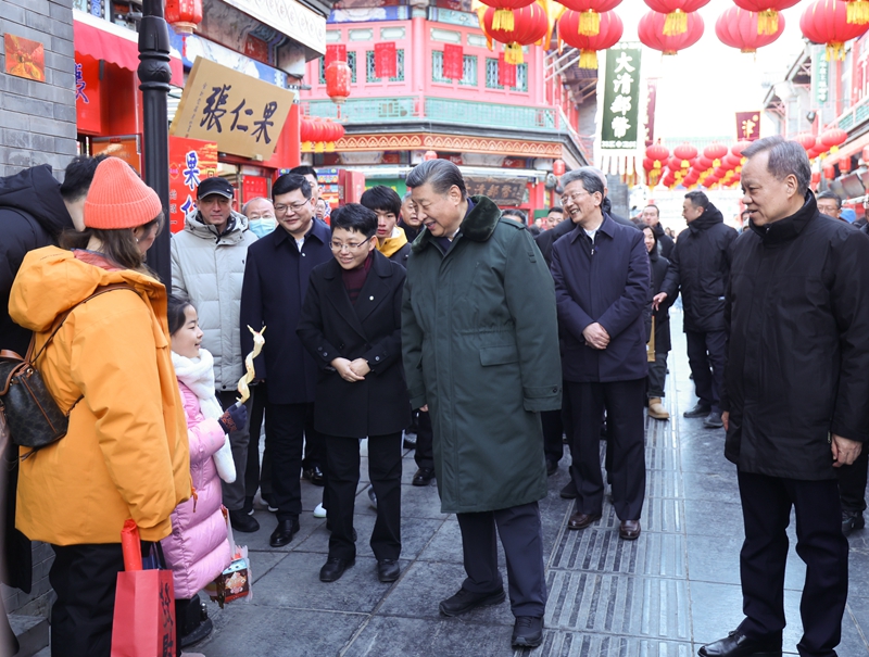 2024年2月1日，習近平總書記在天津古文化街考察。