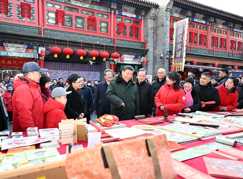 2024年2月1日，習(xí)近平總書記在天津古文化街考察。
