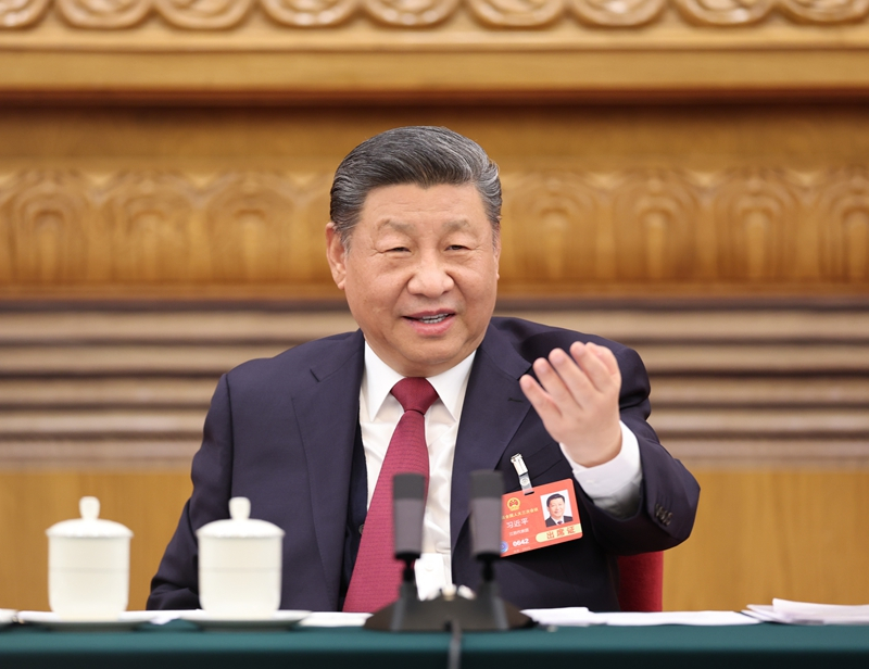 2025年3月5日下午，習(xí)近平總書(shū)記參加他所在的十四屆全國(guó)人大三次會(huì)議江蘇代表團(tuán)審議。