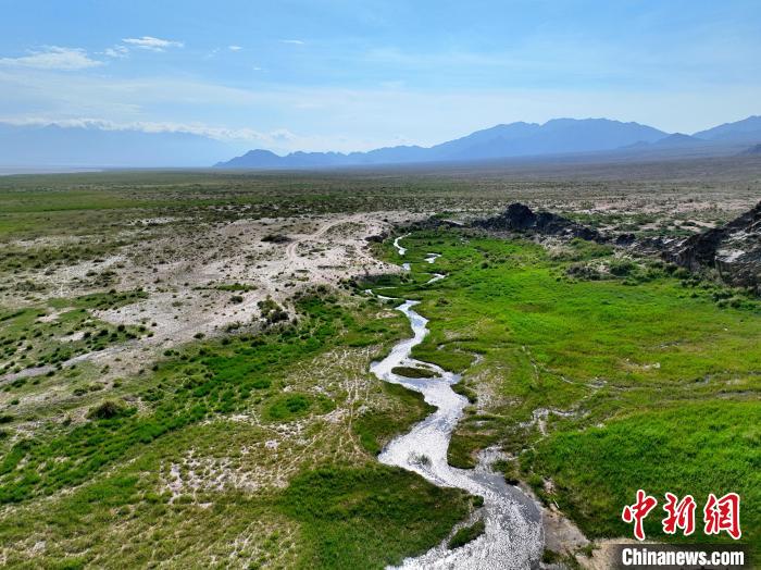 圖為航拍都蘭湖國家濕地公園綠意盎然?！∑钤鲚?攝