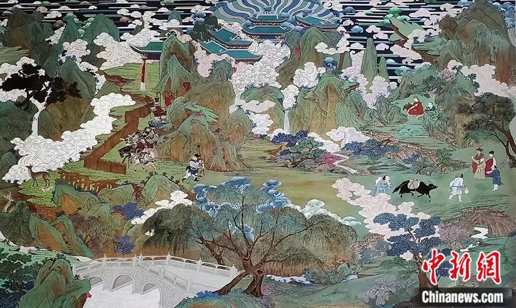 臨摹、補繪的青海瞿曇寺壁畫。受訪者 供圖