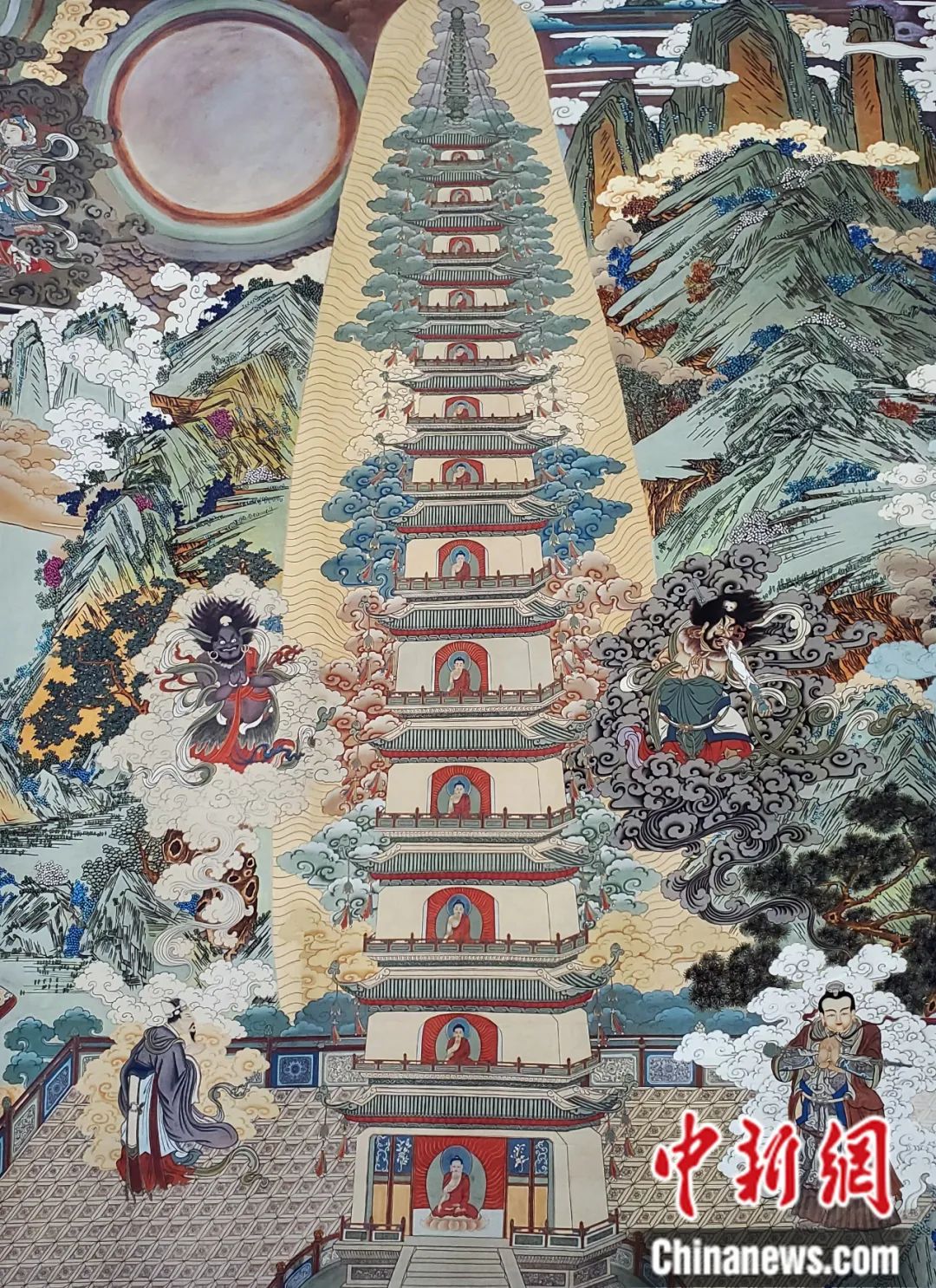 臨摹、補(bǔ)繪的青海瞿曇寺壁畫。受訪者 供圖