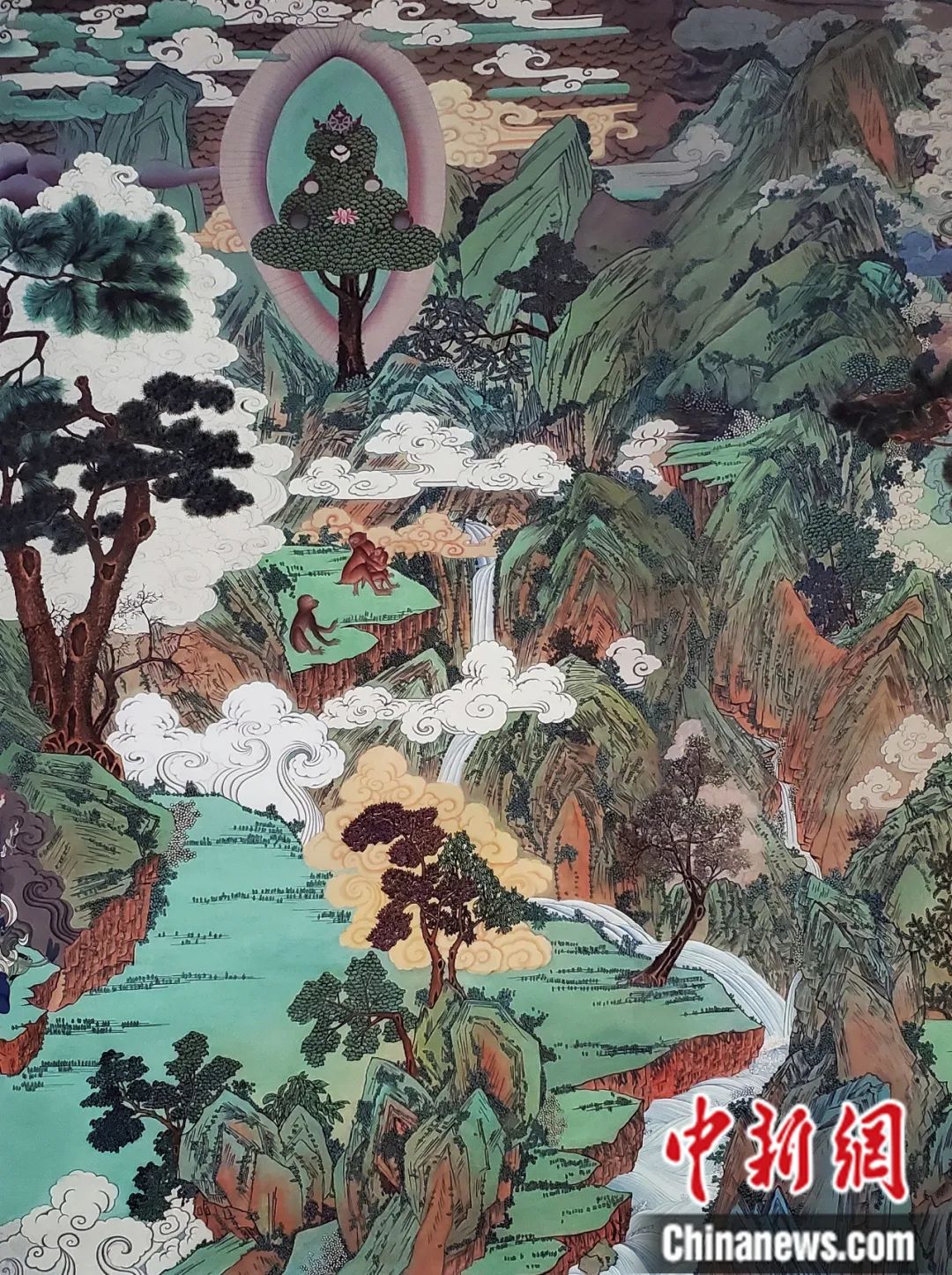 臨摹、補(bǔ)繪的青海瞿曇寺壁畫。受訪者 供圖