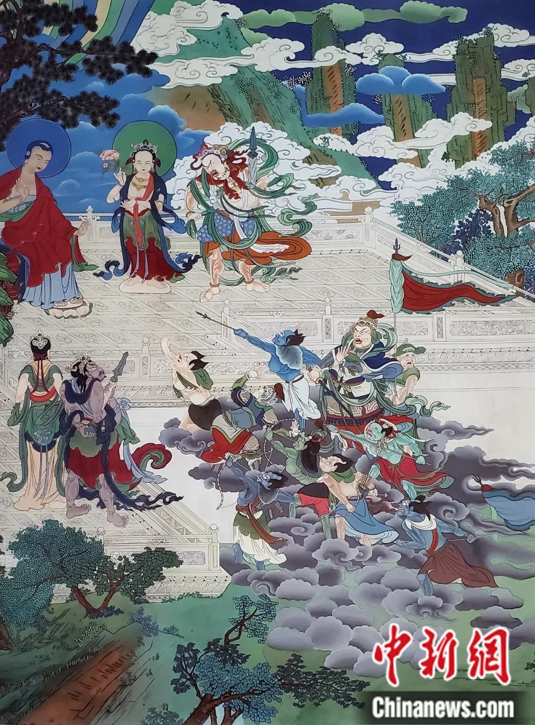 臨摹、補(bǔ)繪的青海瞿曇寺壁畫。受訪者 供圖