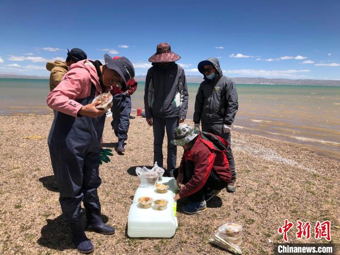 科考隊員在高原湖泊岸邊進餐?！?lt;a target='_blank' ><p  align=