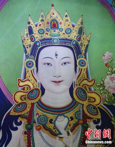 安多強(qiáng)巴繪制的《度母》唐卡。<a target='_blank' href='/'><p  align=